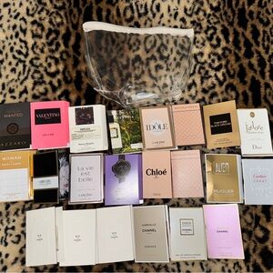 High End Perfume samples with clear bag